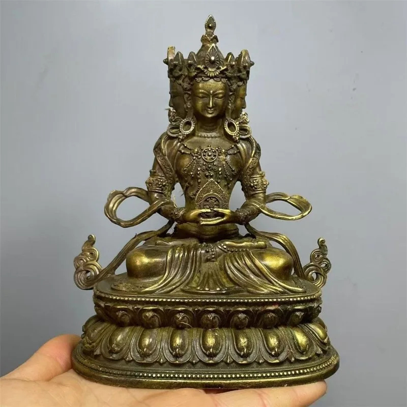Retro Thai Four-Faced Buddha Statue Brahma King Decorative Statue Buddha Hall Enshrined Buddha Statue Interior Decoration Craft