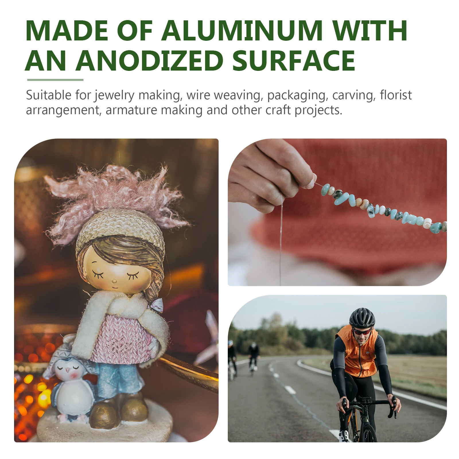 

Soft Aluminum Wire 3mm Silver Craft Accessory for DIY Jewelry Making Cuttable Sculpting Multi Function Professional