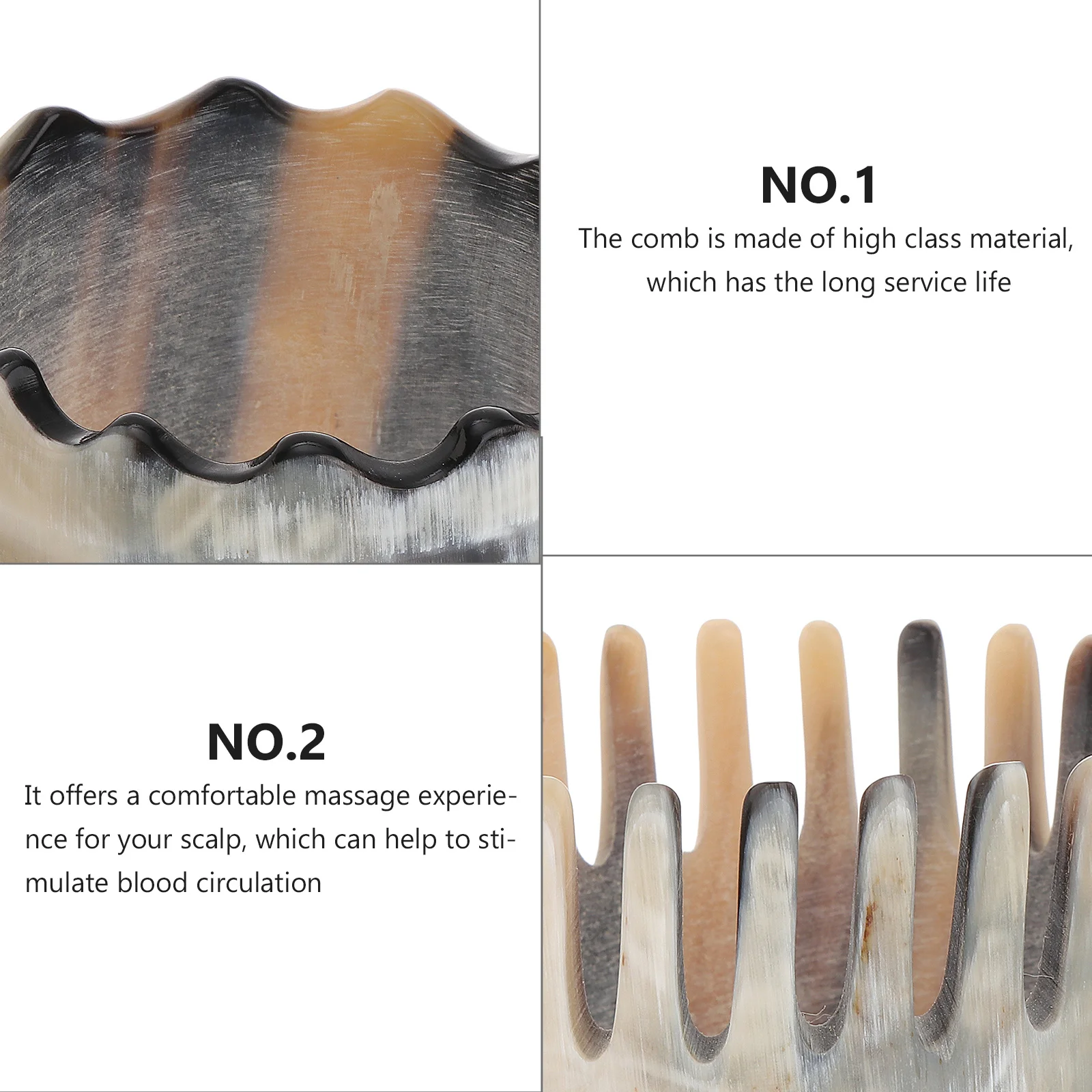 

1 шт., массажная расческа, натуральный рог, широкие зубы, прочная антистатическая расческа для мытья волос, стимулятор кровообращения кожи головы, массажная расческа