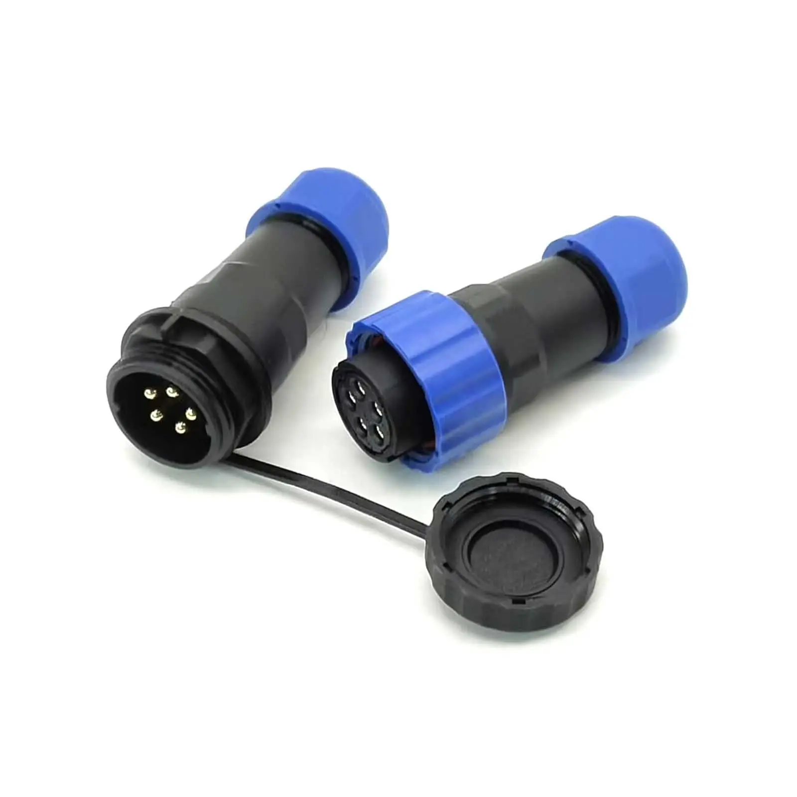 SP 21 Connector IP68 Waterproof Connetor 5 pin In-line Female Plug & Male Socket SP21-5 Pins Connector