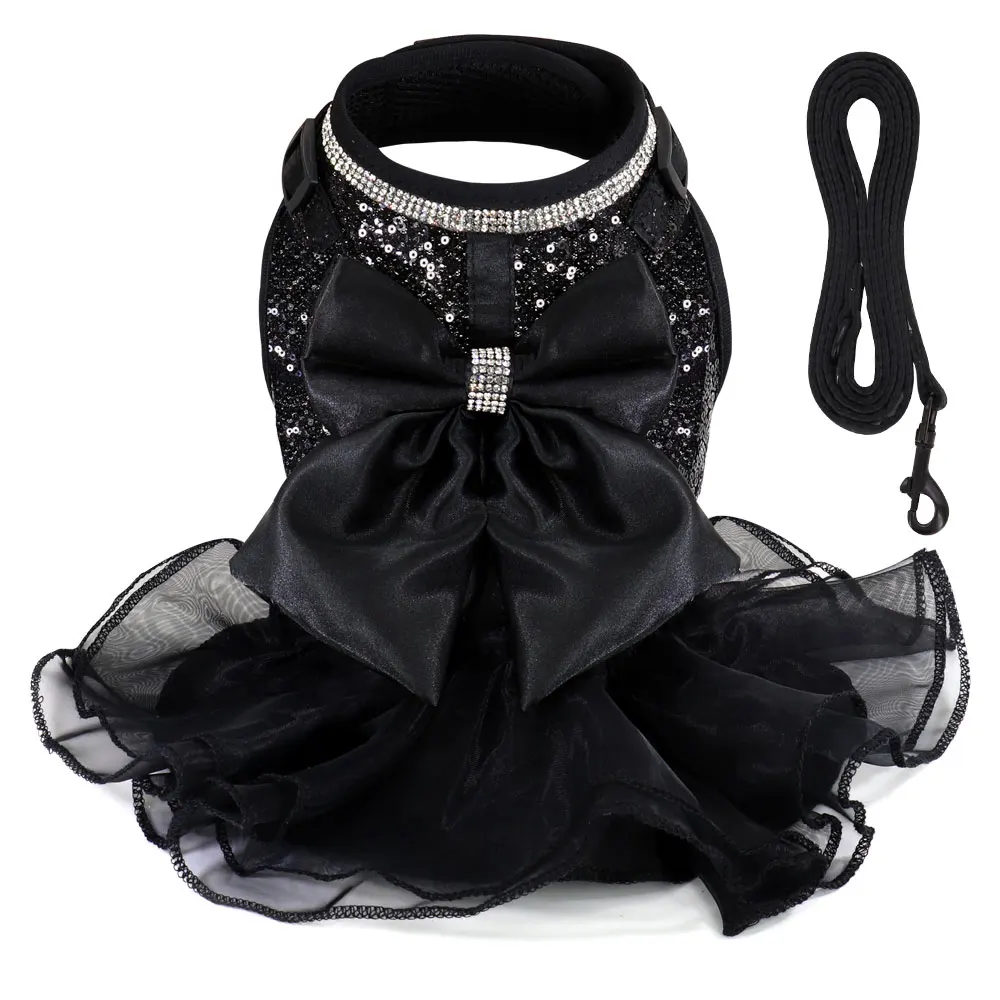 black dog dress Black and White Polka Dot Dog Dress