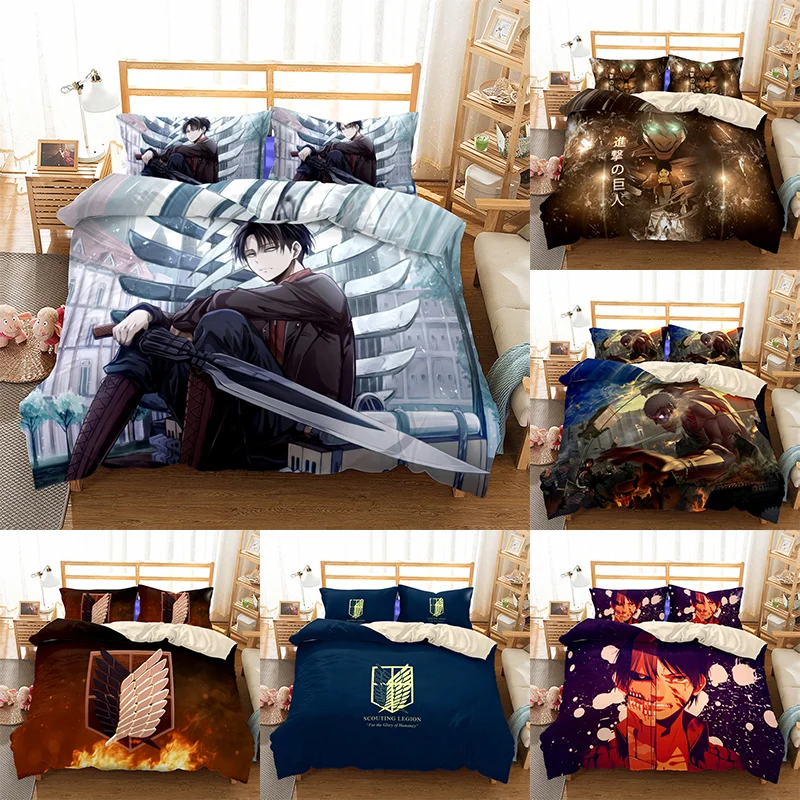 

Комплект постельного белья с аниме «атака на Титанов»