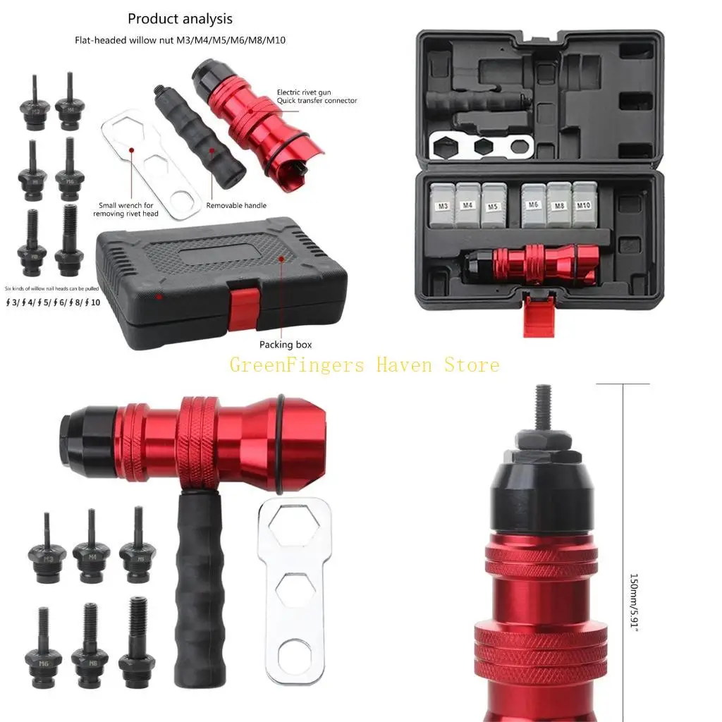 

F68D Электрические заклепочники Пистолеты с заклепками Электрические пистолеты с заклепками Адаптер M3-M10 Ручные заклепочники