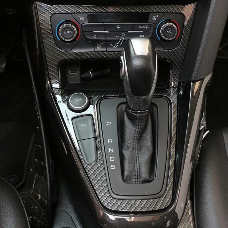 Do Ford Focus 3 MK3 2015 - 2018 Kolor ABS Wewnętrzna osłona panelu zmiany biegów Naklejki LHD ST akcesoria samochodowe