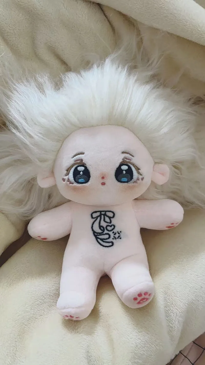 20cm Change Clothes Plush Toy Cute Sweet Girl Birthday Kawaii Xiao Xiao White Fried Hair Plush Stuffed Doll Body Gift Dolls