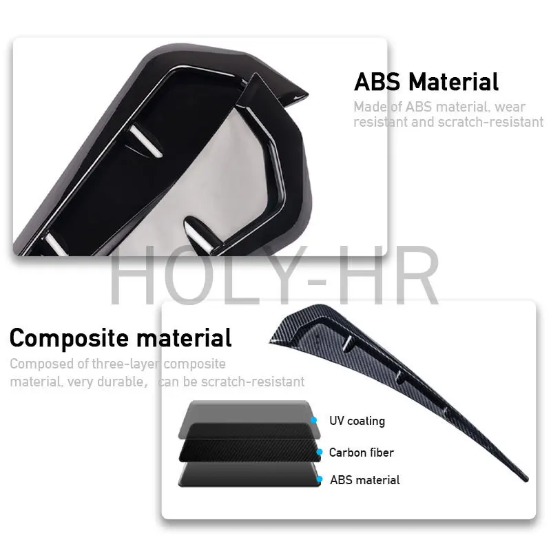 General Motors Side Fender Spoiler Blade Side Wing Vents Decorative Side Wing Stickers, Suitable for Honda Civic Exterior Parts