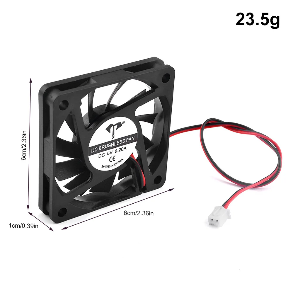 DC6010 60MM 5V 12V 24V ventilador de refrigeración rodamiento de aceite de dos cables pequeño ventilador de refrigeración silencioso Industrial piezas de impresora 3D 3500r/min