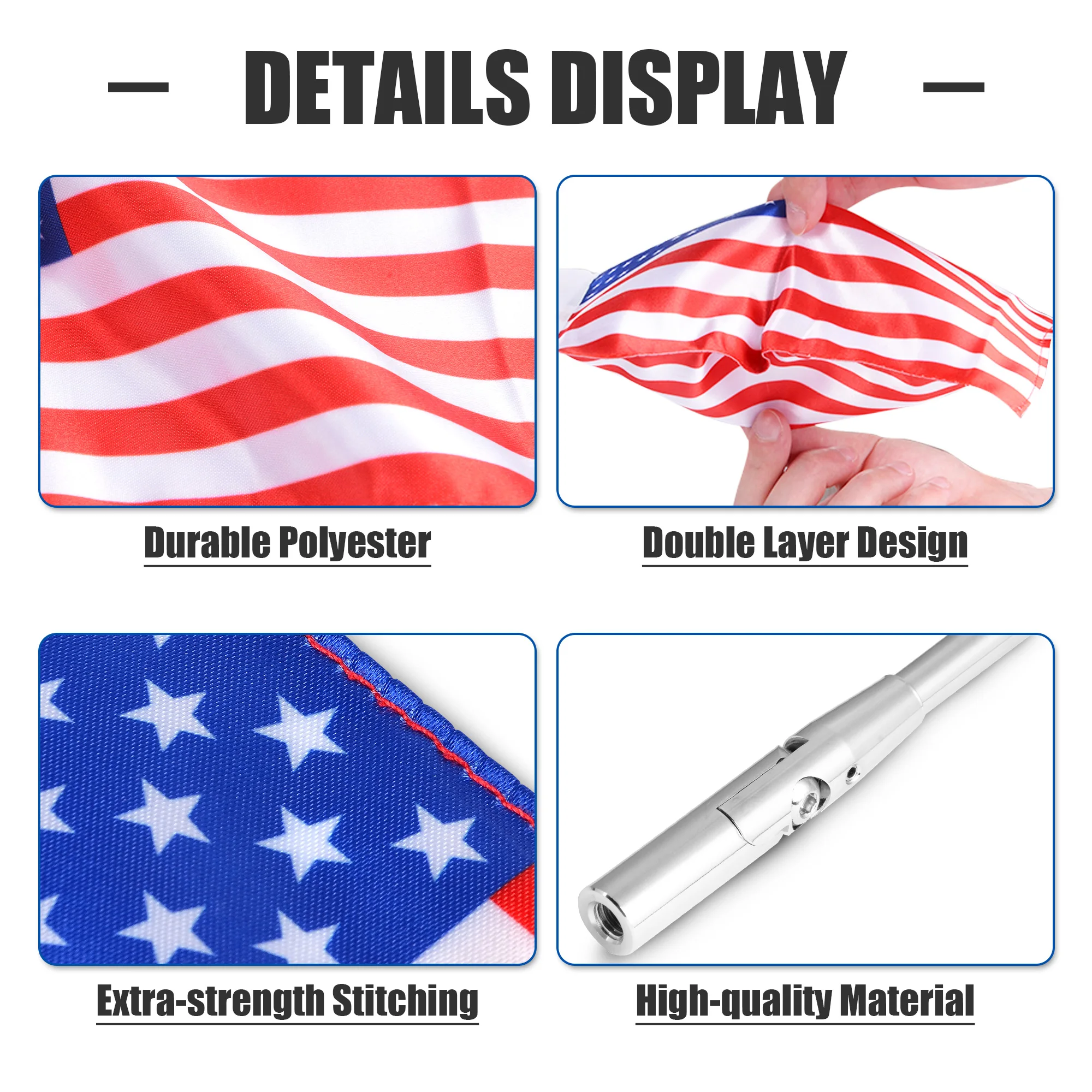 Motorcycle Flags Trunk Flagpole Bracket Aluminum Foldable Flag Pole Mount Kit for Can-Am Spyder F3-Limited 2017-2023 Spyder RT