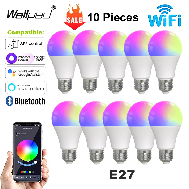 

Tuya E27 Led Lights Bulb RGB CCT Beacon Led Lamp Alexa Smart Bulb Dimmer Bluetooth Google Assistant For Smart Home Decoration