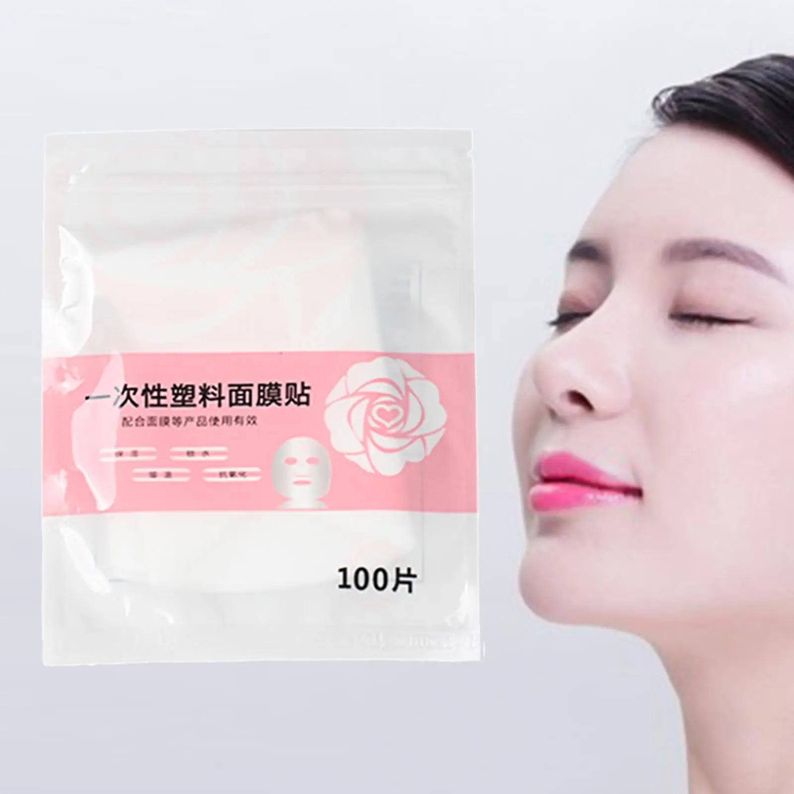 100x Disposable Facial Paper Sheet Moisturizing Makeup Film Wrap for Beauty Shop