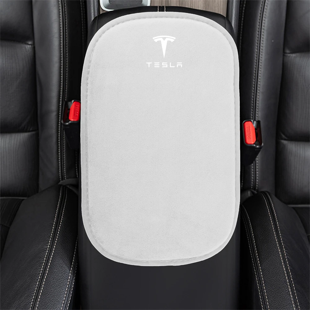 Car Center Console Fur Pad Armrest Box Non-slip Protector Cover For Tesla Model Y Model 3 2017-2023/MODEL3 Highland 2024 Model S