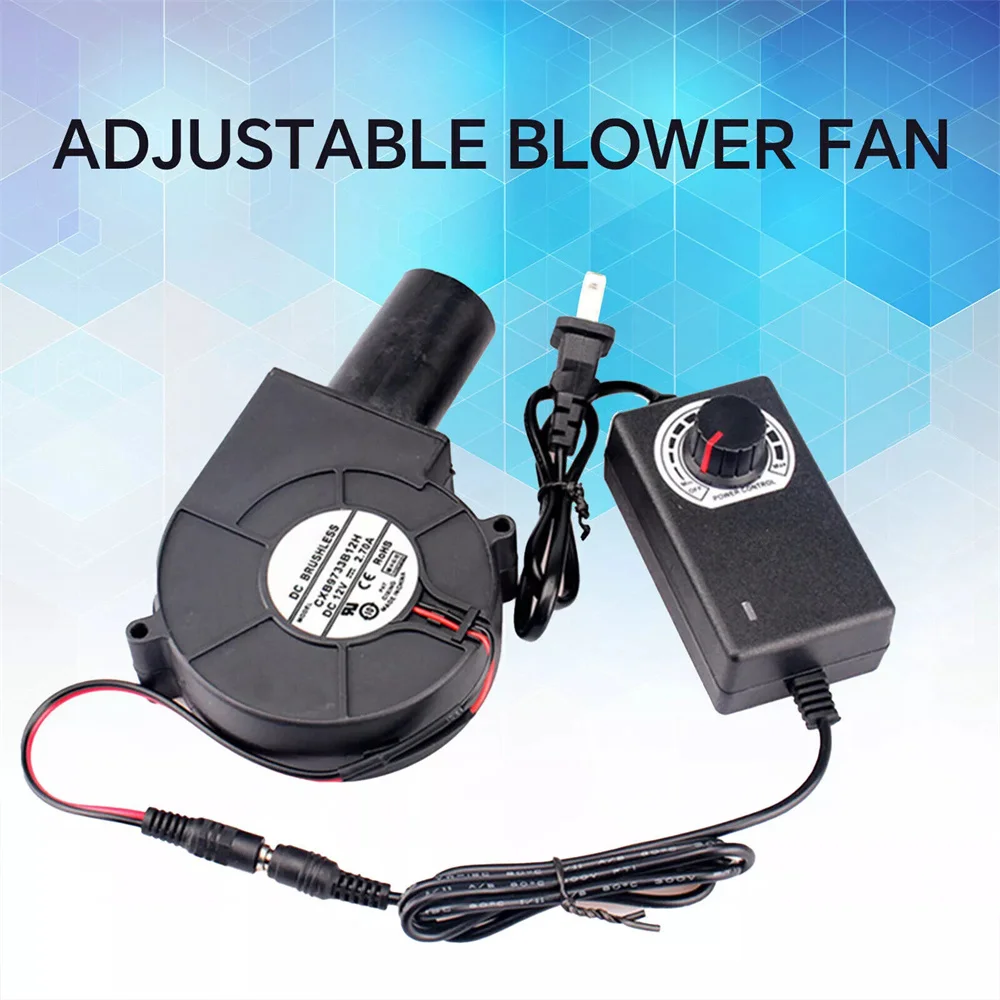 

6000RPM BBQ Blower 15W Air Blower Smelting Metal Fan with Variable Speed Controller Barbecue Fan for Camping Stove Cooking Fans