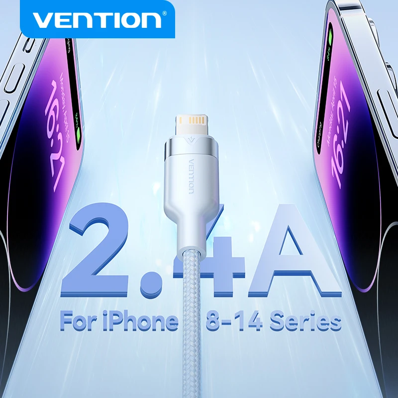 USB-кабель Vention с Lightning для iPhone 14, 13, 12, 11, X, 8 Pro Max, 2,4 А