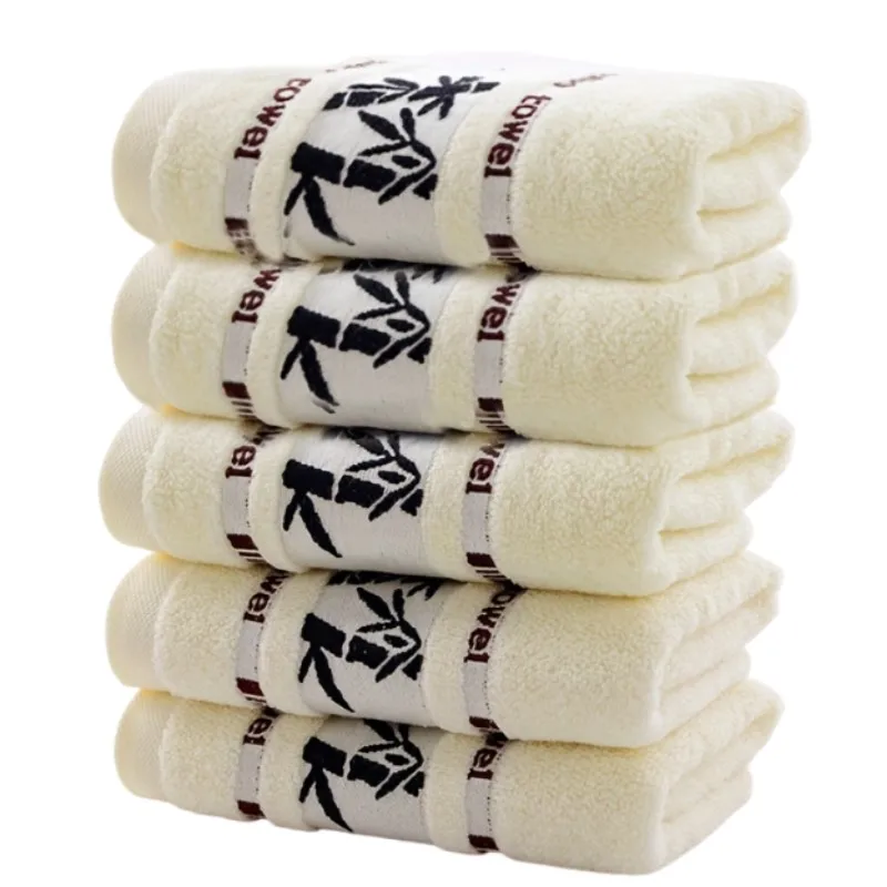 1/5/10PCS Bathroom Gift Bamboo Bath Towels Cover Set, Embroidered Shower Towels, Luxury Towel Cover, Cream White, Green, Coffee,