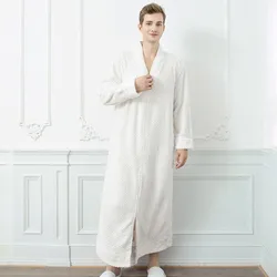 Autumn Winter Coral Velvet Nightgown Men Loose Oversized Extended Warm Pholstered Thickened Pregnant Woman Nightdress Housecoat