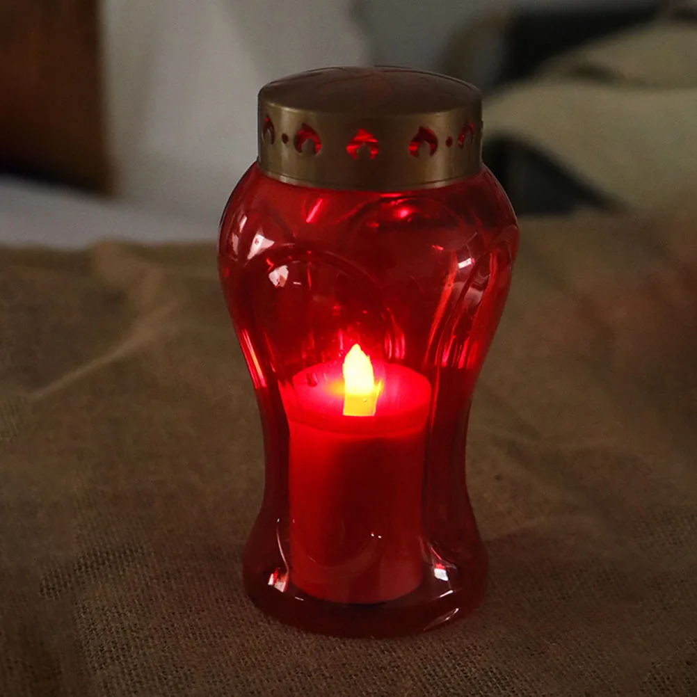 

Reusable LED C Flameless C Lights Solar Powered Decorative Lamps for Church Cemetery Home Outdoor Lighting