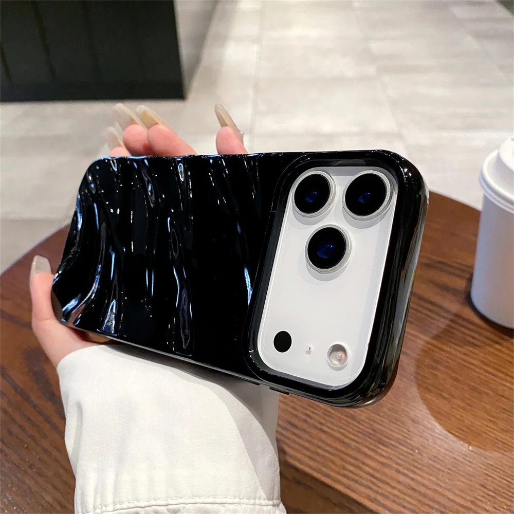 Mattiertes Wellenmuster, schlichte Handyhülle für iPhone 17 Air 16e 16 15 14 Plus 13 12 11 Pro Max 7 8 SE 2020 2022 stoßfeste Abdeckung – Detail 8