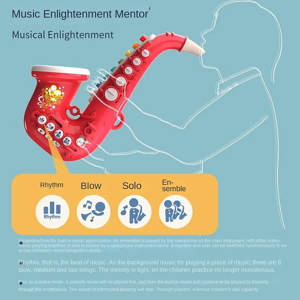 Esercizi per le dita Giocattoli musicali per bambini Strumento musicale Giocattolo per sassofono Giocattolo per l'educazione precoce Strumenti di simulazione del suono buoni