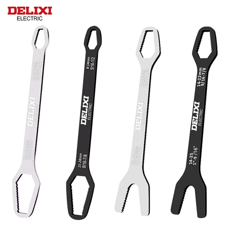 DELIXI ELECTRIC Self-tightening Wrench Adjustable Double-head Torx Multi-purpose HandTool (8-24mm/14-25mm) forVehiclemaintenance