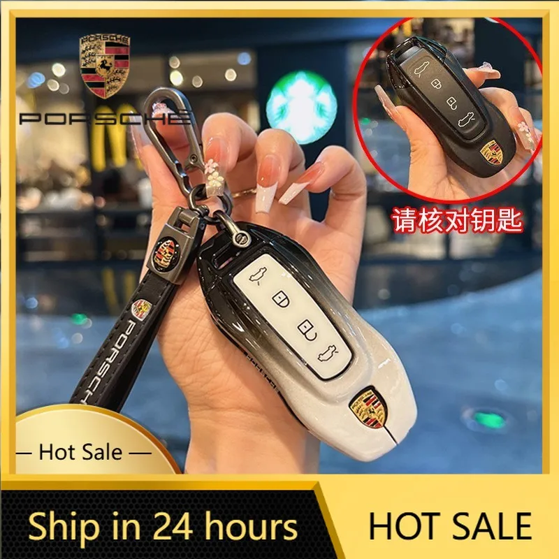 

For Porsche Cayenne Panamera Macan 911 Car Remote Key Case Cover Protector Shell Holder for Porsche EV 2025 for Taycan 2022 for
