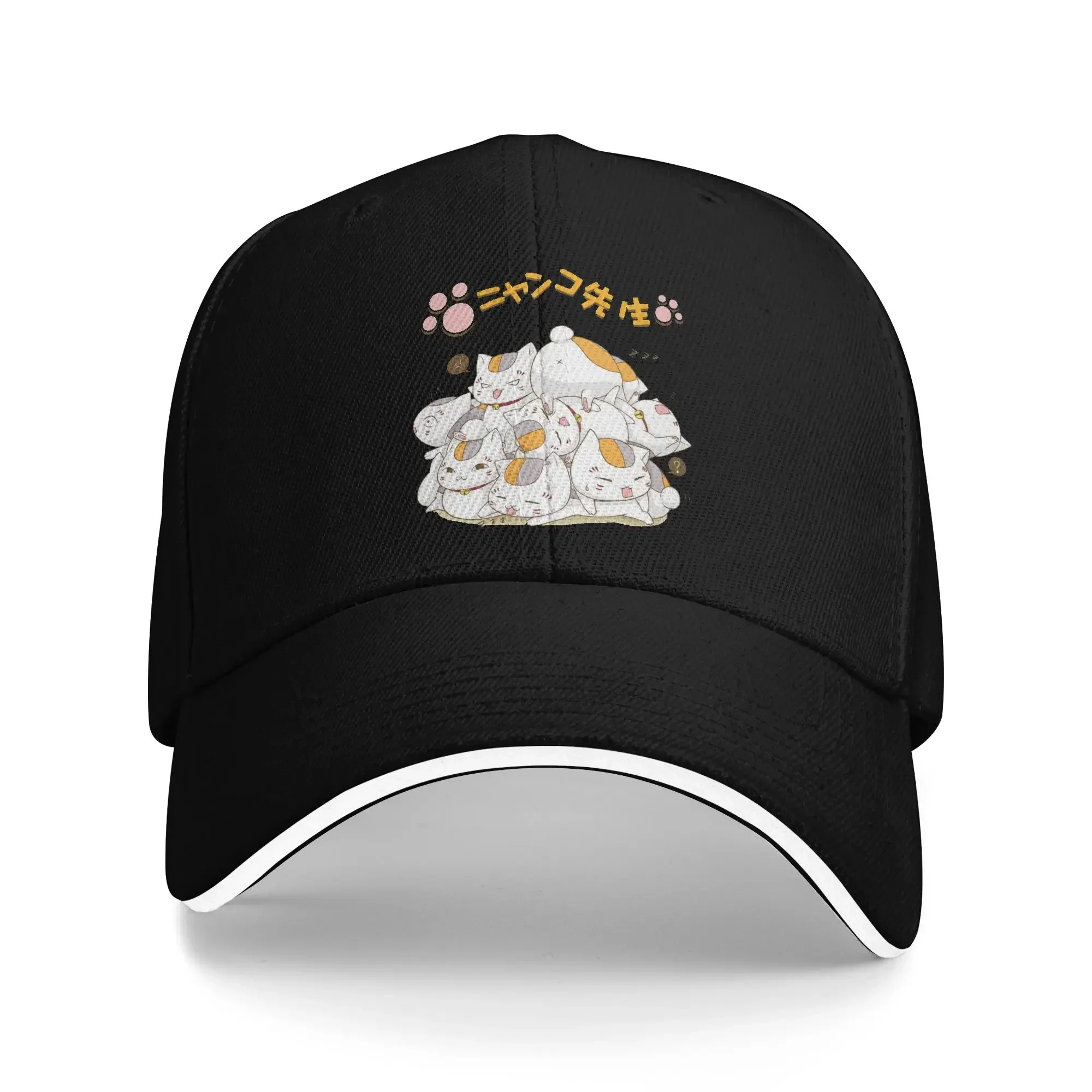 New Natsume's Book of Friends Madara Sandwich Baseball Cap Workouts Washed Nyanko Sensei Sun Cap Unisex Running Adjustable Adult
