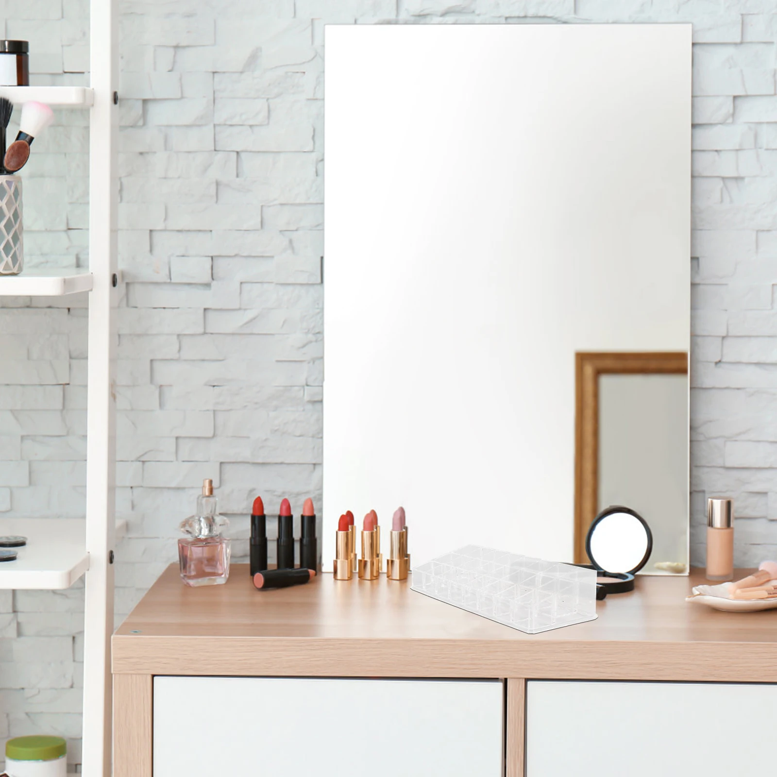 

Lipstick Storage Box Clear Plastic Multigrid Gloss Holder Desktop ganizer Case Beauty Tool Small Item Container Makeup
