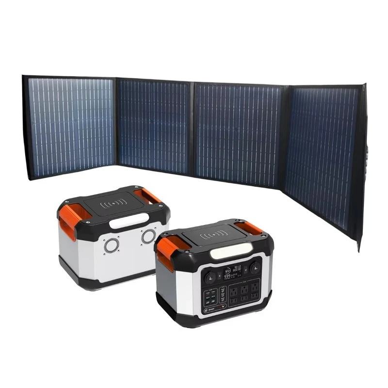 Emergency Solar Equipment 1200W AC110v Portable Power Bank Station with 15w Emergency Light Emitting Diode for Outdoor Camping
