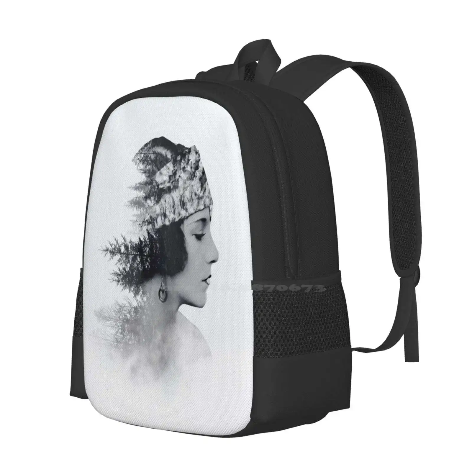 About Today Hot Sale Backpack Fashion Bags Woman Retro Vintage Black And White Beauty Fashion Trees Wood Forest Landscape