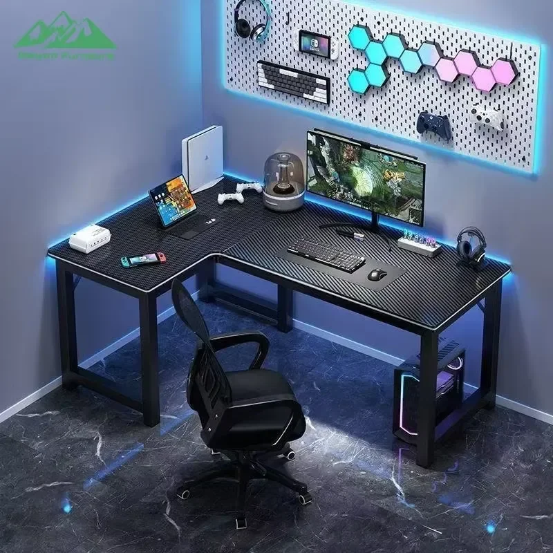 Wayon Modern L-Shaped Computer Desk with Multi-Layer Display Shelf for Gaming & Work
