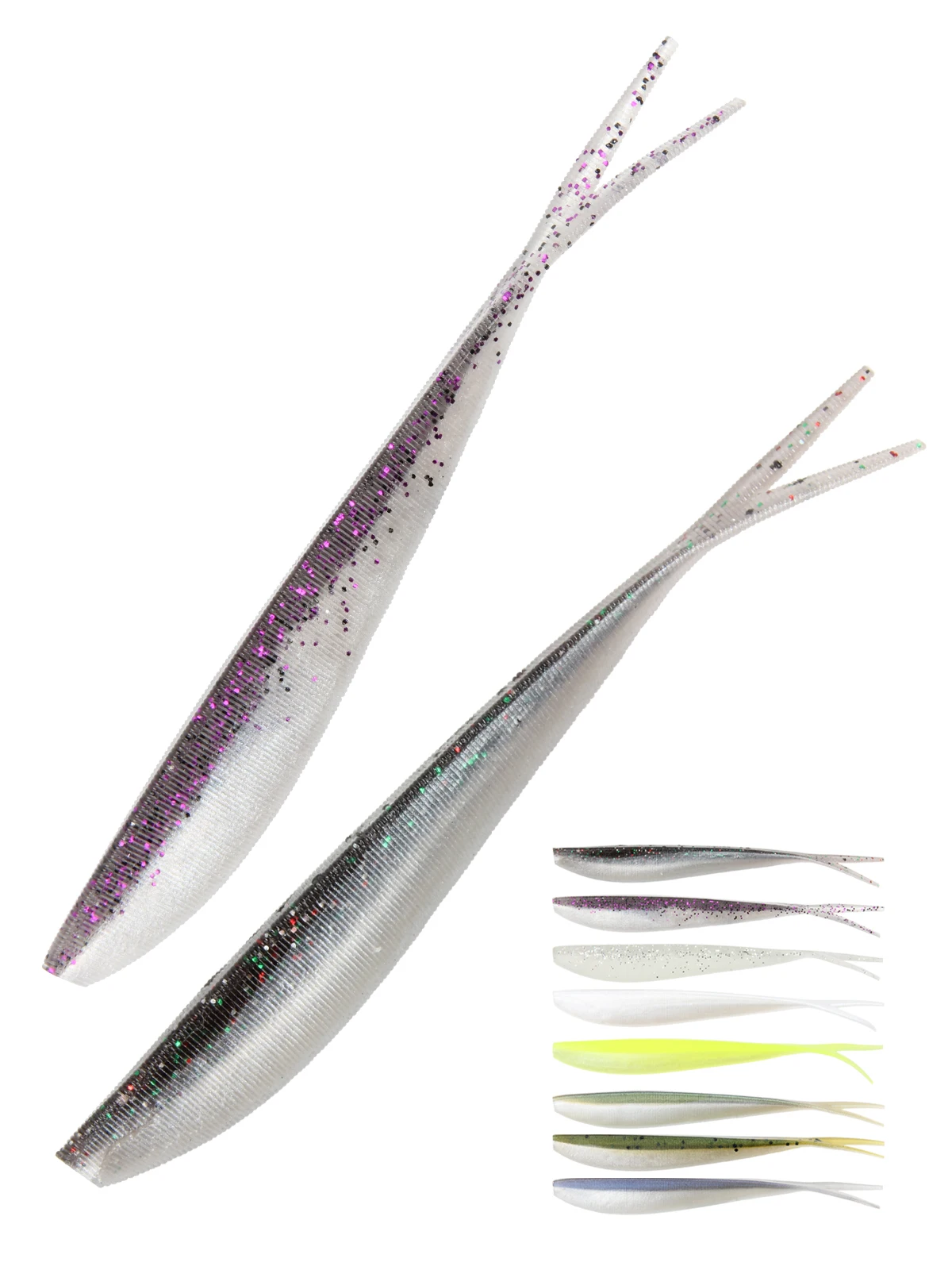 Przynęty miękkie Spinpoler 2" 3" 4" Jerk Minnow Shad Drop Shot Soft Bait Swimbait Split Tail na okonia, pstrąga, szczupaka, szczupaka białego Pesca — 2