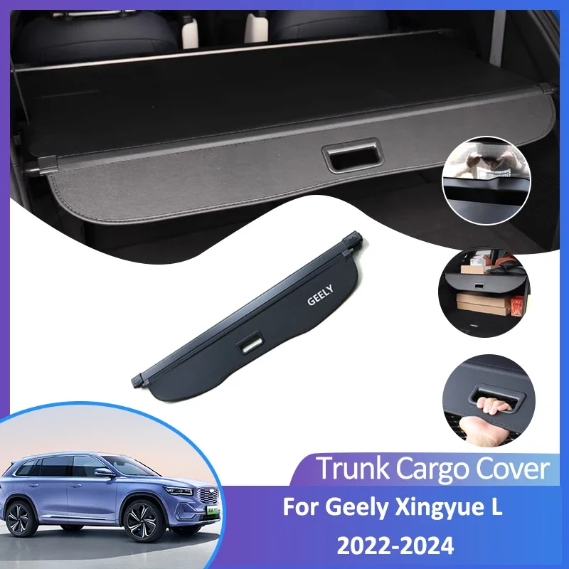 For Geely Xingyue L Monjaro KX11 2022 2023 2024 Rear Trunk Cargo Cover Retractable Luggage Curtain Auto Accessories Shield Shade