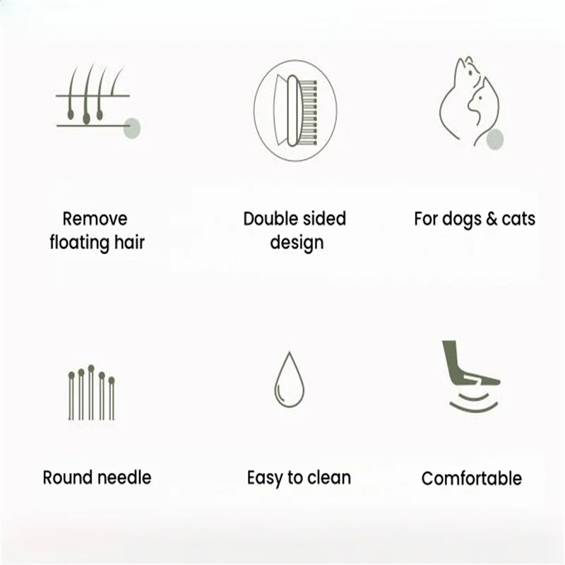 Dubbelzijdige Hond Pin Kam Varkenshaar Huisdierborstel 2-in-1 Schoon haar Ontschaduw en massage met rubberen handvat Verzorgingsartikelbenodigdheden