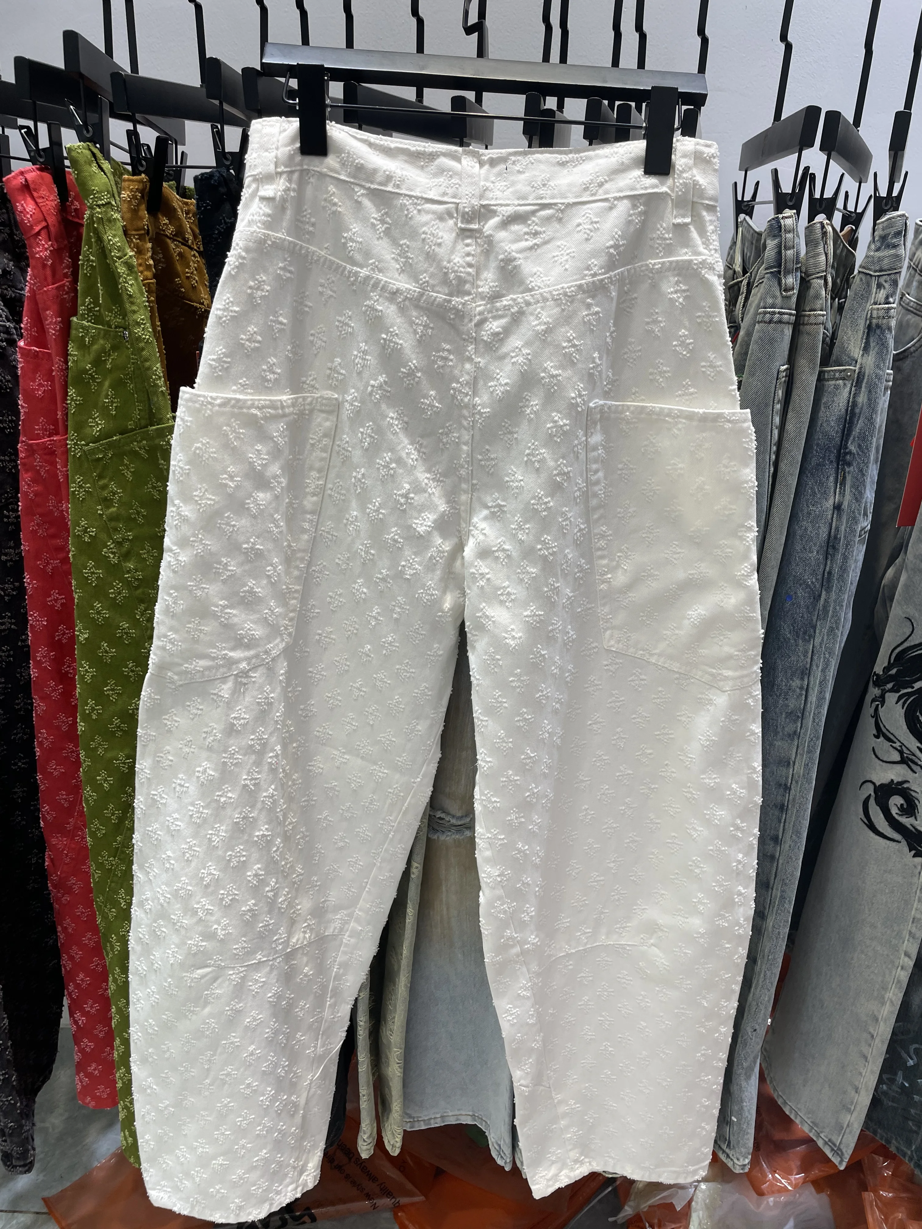 2024 Y2K Men's Baggy Jeans Loosen Fit Solid Color Designer Denim Pants Wide Leg Oversize Trousers For Male