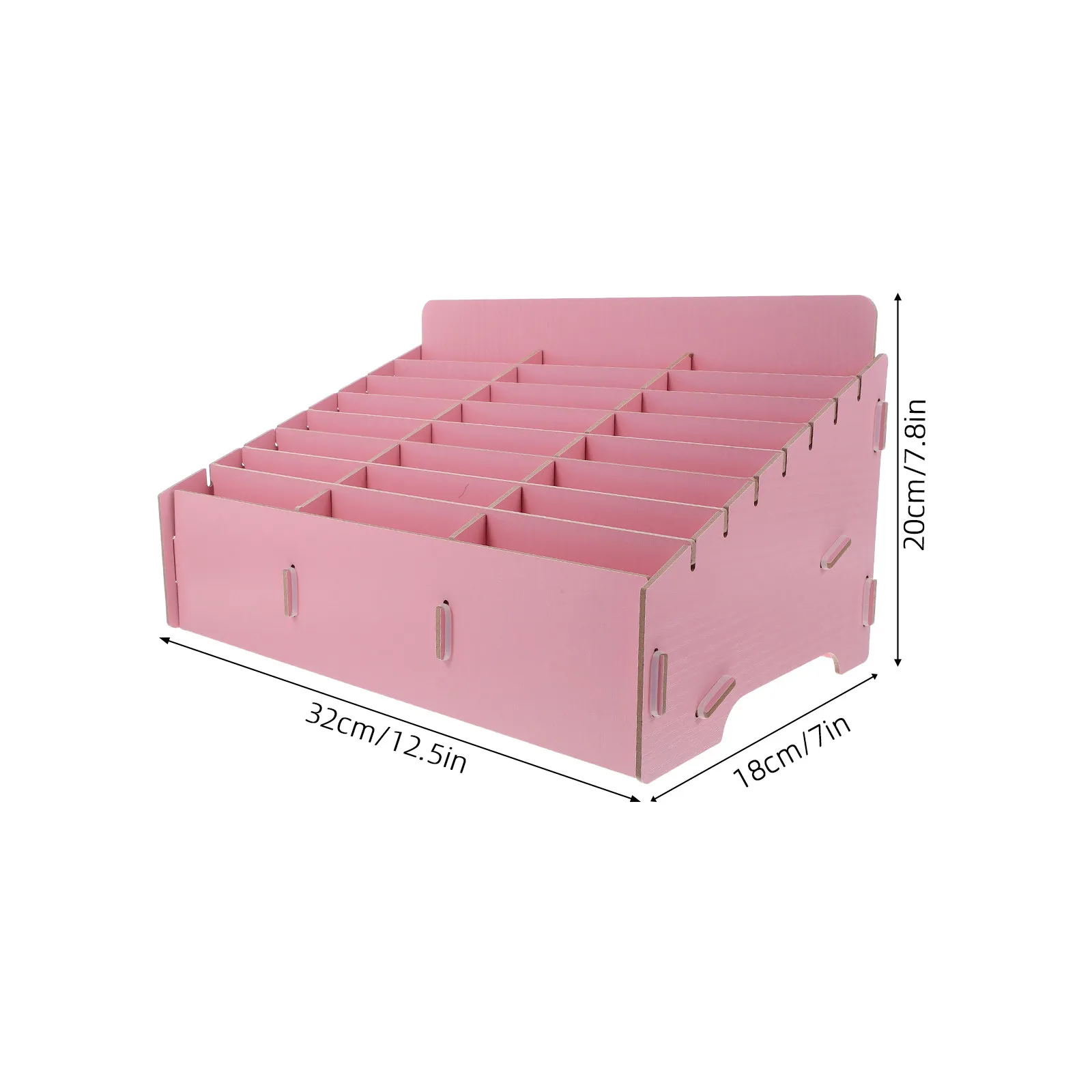 Wooden Cell Phone Holder 24 Cell Grid Multi Phone Storage Organizer Desktop Box for Classroom Office School Meeting