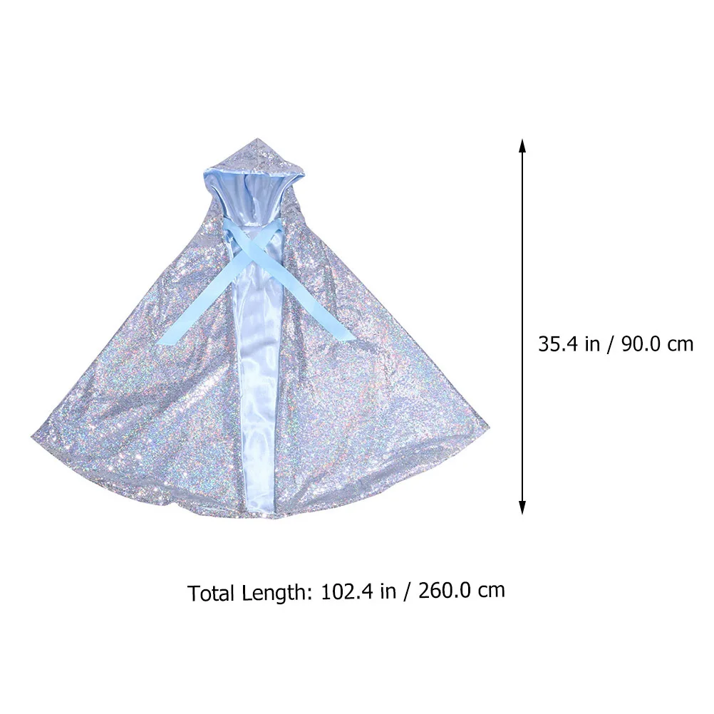 

1Pcs Children Cloak Sparkling Fancy Kids Cape Cosplay Costume Masquerade Party Cape Christmas Role- Cloak