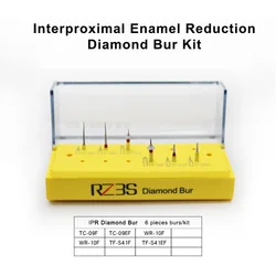 ResyDental-IPR Diamond Dental Bur Kit, Redução Interproximal do Esmalte, Suporte de esterilização, 6 pcs Bur