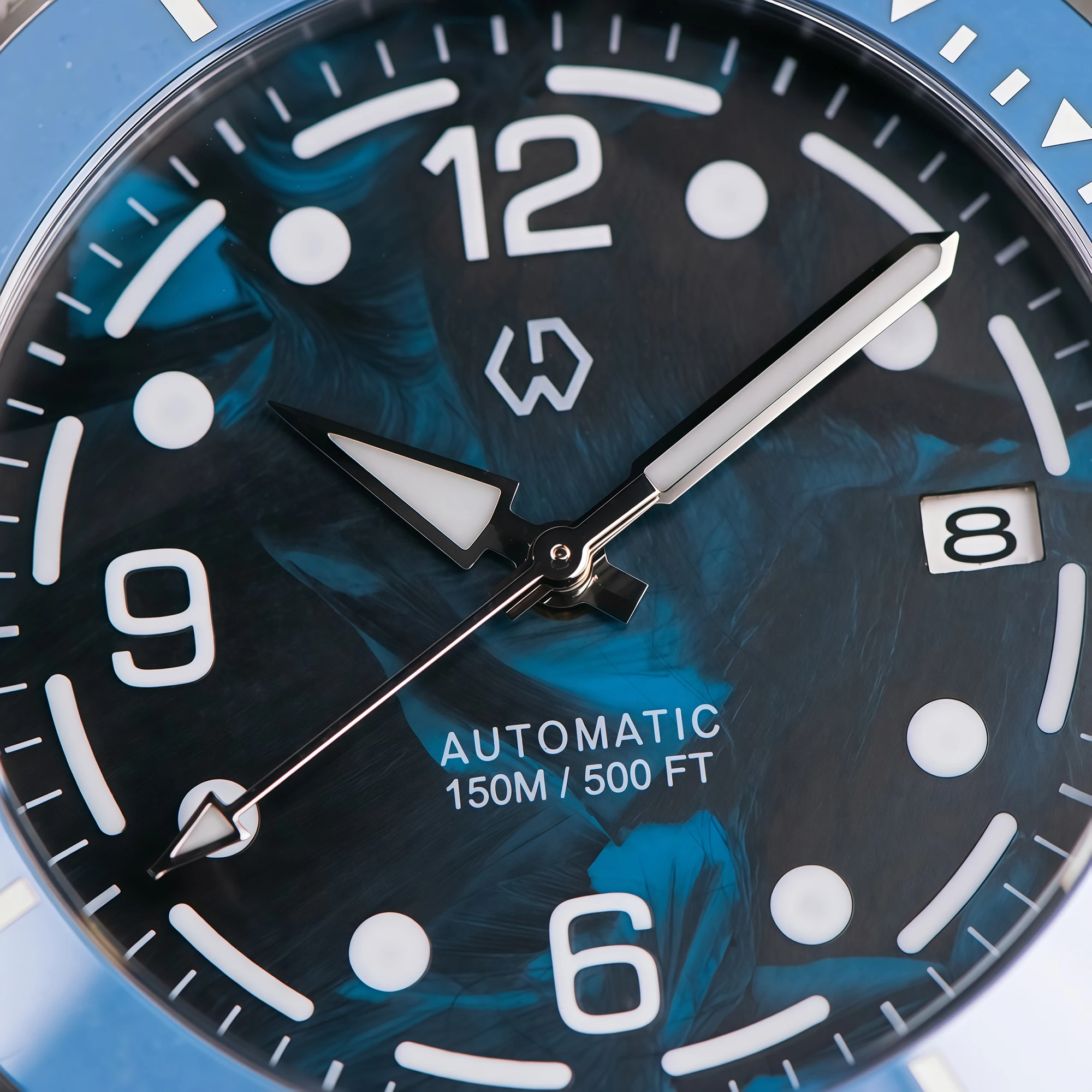 WISHDOIT montre mécanique NH35 de Style classique pour hommes cadran en Fiber de carbone 150 profondeur montre de plongée avancée étanche