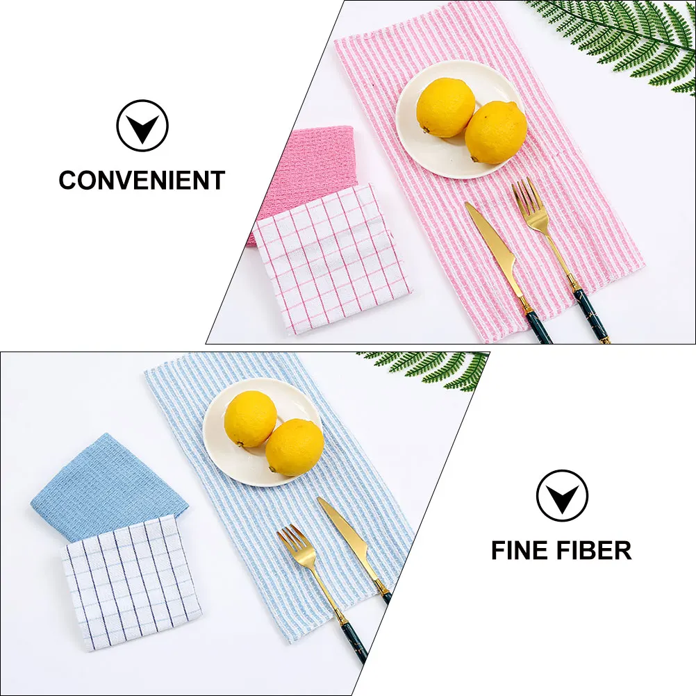 

6pcs Kitchen Dishcloths Water Absorbent Strong Cleaning Scrubbers For Plates Glassware Household Duster Cloths Washing Towels