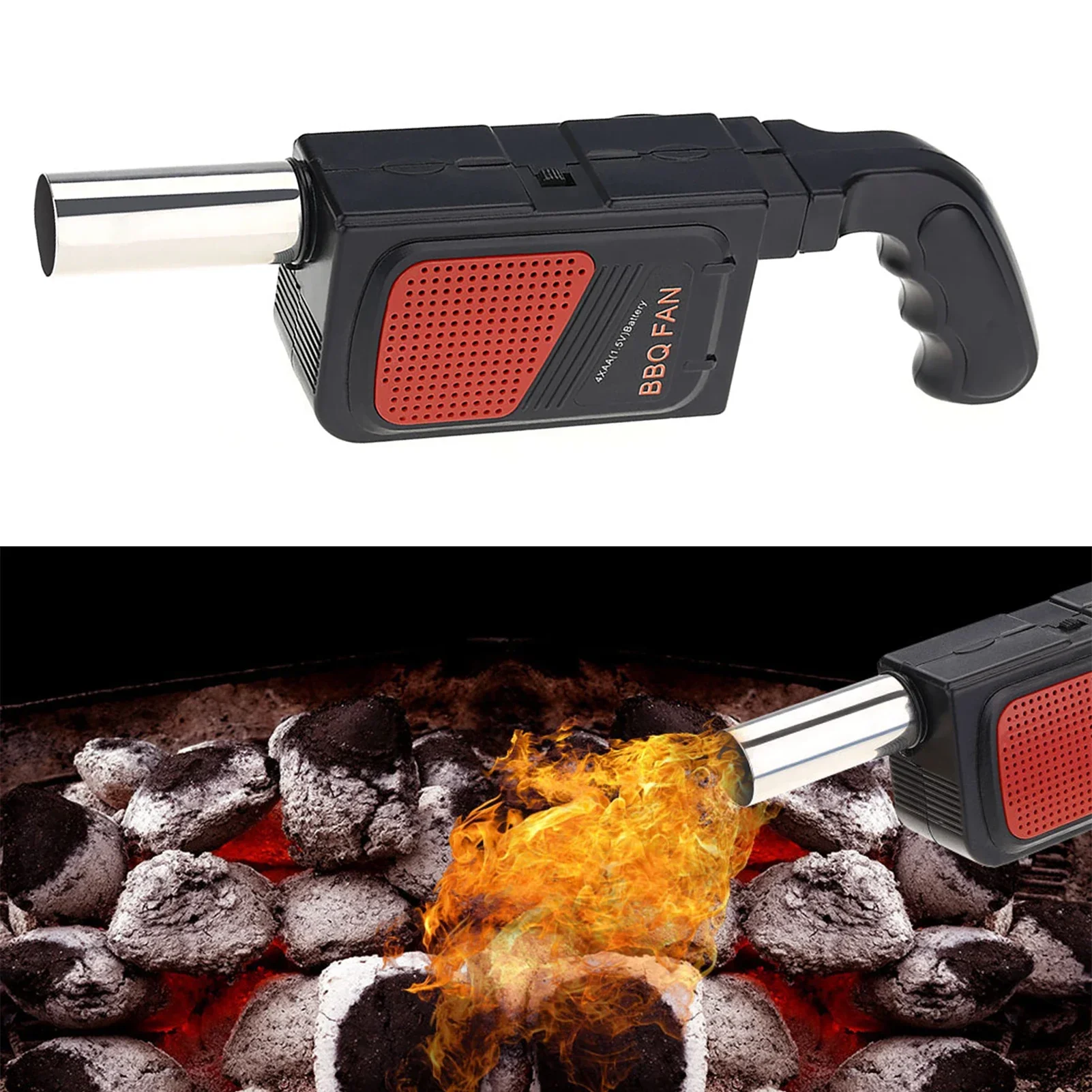 Tragbarer elektrischer Handventilator für BBQ, Luftgebläse für Outdoor-Camping, Grillen, Picknick, Bäckerei, Grillzubehör, BBQ-Kochwerkzeug