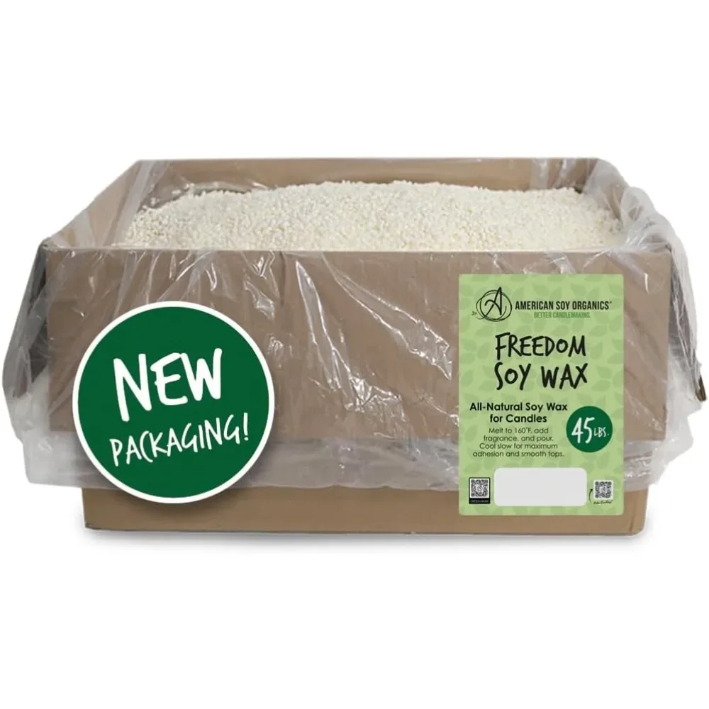 HOME.Soy Organics - 45 lb de cuentas de cera de soja Freedom para hacer velas – Cuentas de cera de soja para microondas