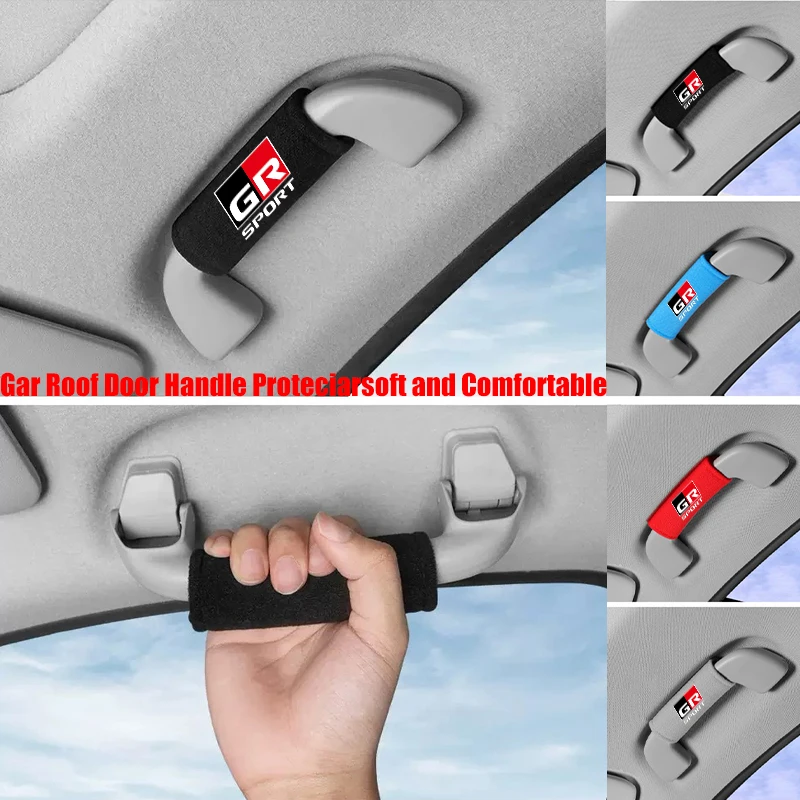 

4 шт., защитные перчатки для ручек на крышу автомобиля, короткие флисовые противоскользящие перчатки для Toyota GR Sport Gazoo Racing Yaris 86 Corolla