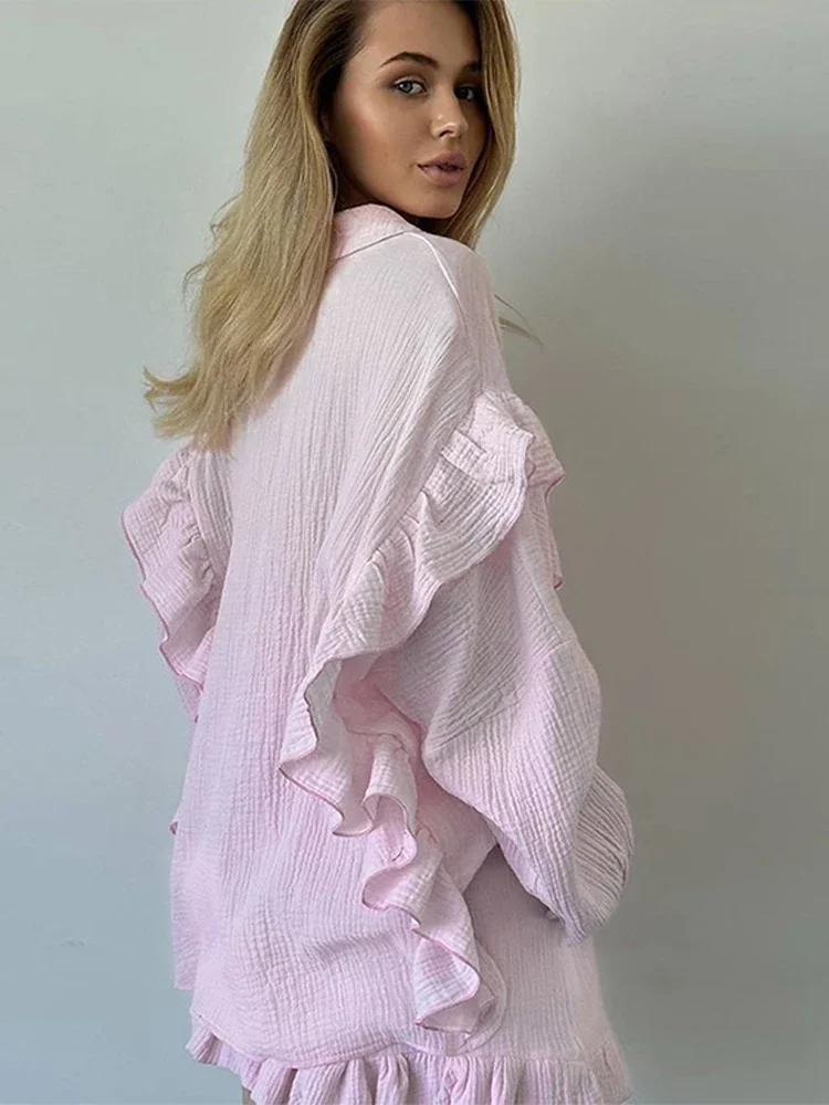 

Женский однотонный костюм с рубашкой и шортами, повседневный однобортный костюм из двух предметов с лацканами и длинным рукавом, шорты с высокой талией, осень 2024