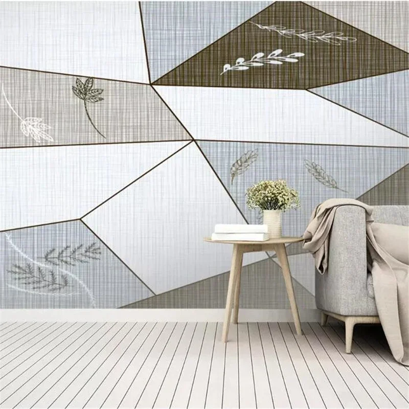خلفية مخصصة ثلاثية الأبعاد ديكور المنزل الشمال الحد الأدنى شخصية الرجعية هندسية حائط الخلفية مثلث أسلوب بسيط ورقة peint