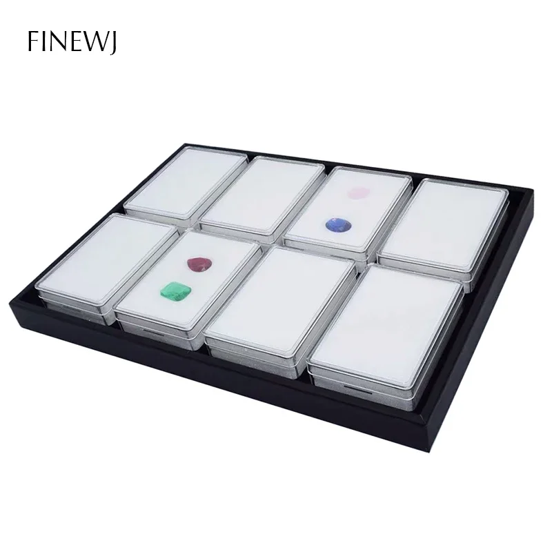 

Transparent Large Jewelry Gemstone Display Case With Gem Jar Tray Insert Loose Diamond Storage Box Earring Pendant Packaging Box