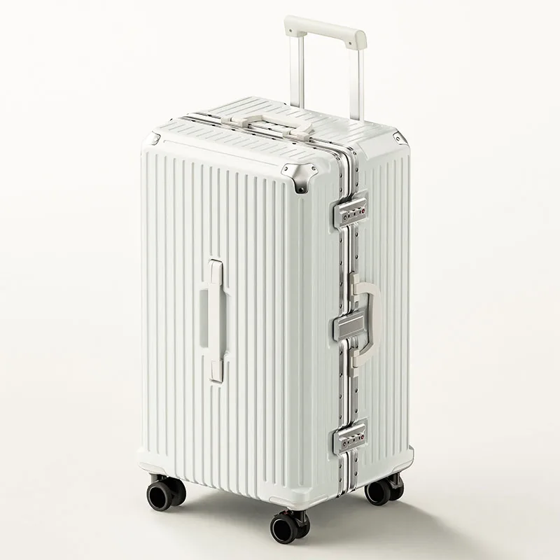 

Large Capacity Aluminium Frame Suitcases on Wheels Multifunctional Rolling Luggage Trolley Case Thickened Suitcase