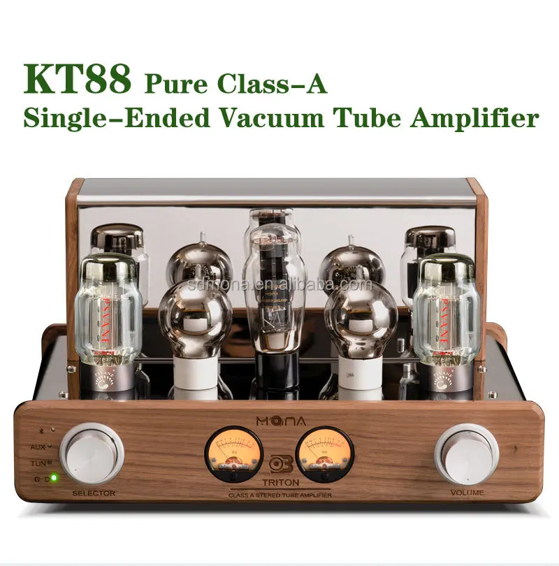 MONA Upgraded Kt88 Tube Amplifier Hand-Wired Pure Class 2.0 Channel Paired Hi-Fi Bookshelf Speakers 220V Aluminium Home