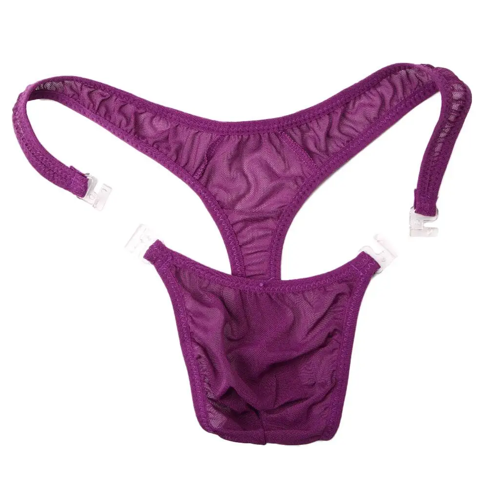 Moda roupa interior shorts respirar cuecas bolsa briefs g-string