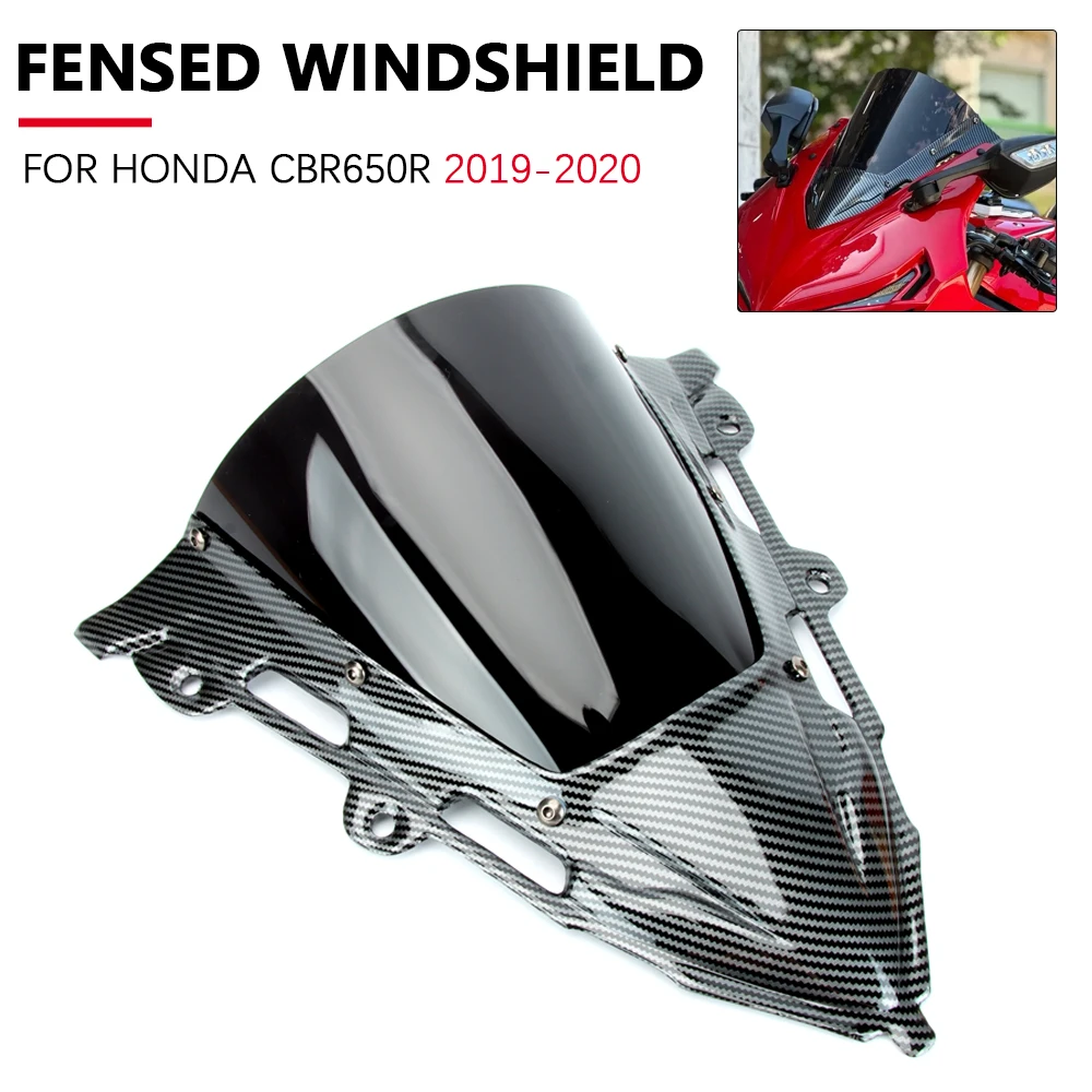 

Motorcycle ABS Viser VIsor Carbon Fiber Sports Windshield Fairing Windscreen Screen For HONDA CBR650R CBR 650R CBR650 R 19-2020