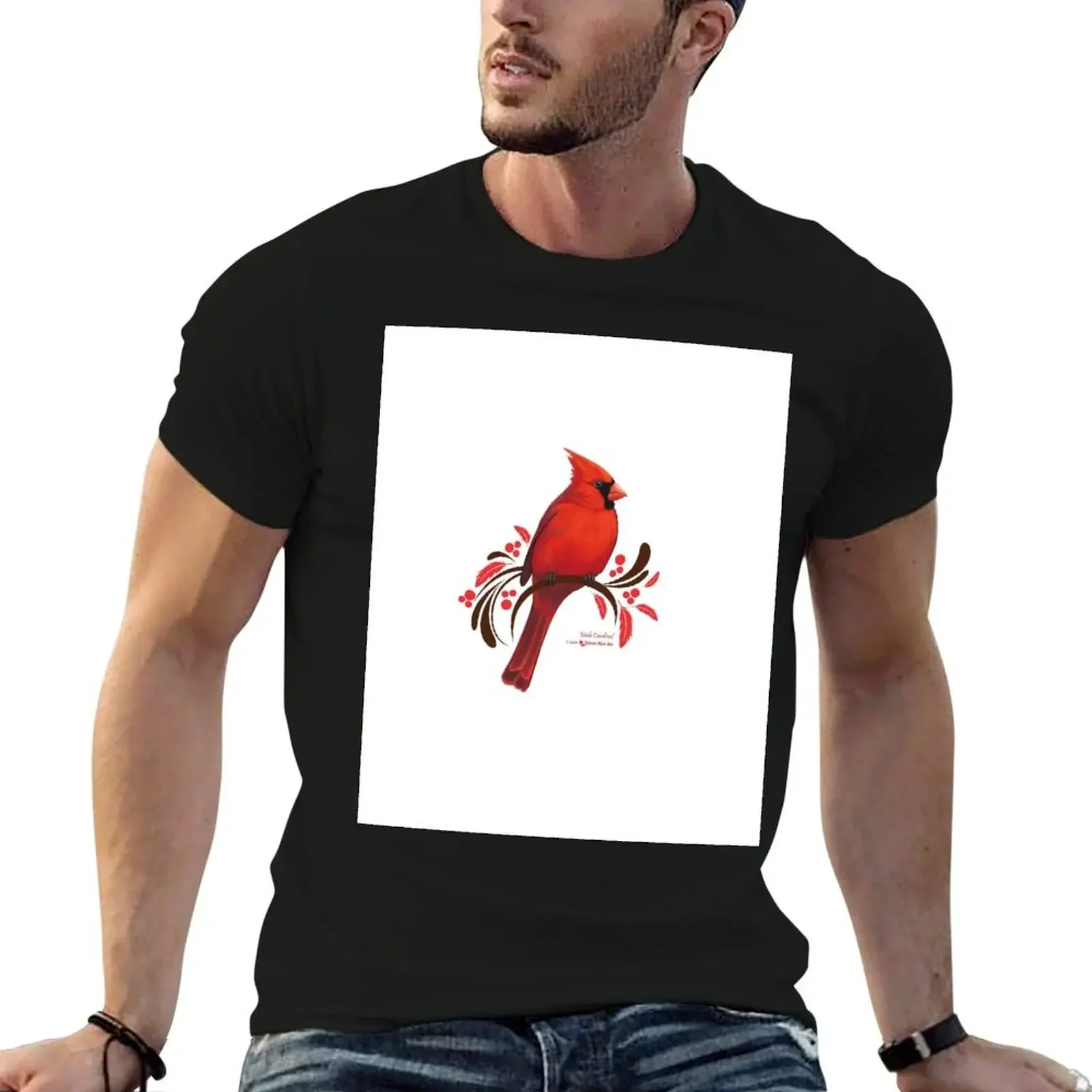 

Male Cardinal T-Shirt Blouse vintage shirts graphic mens clothing