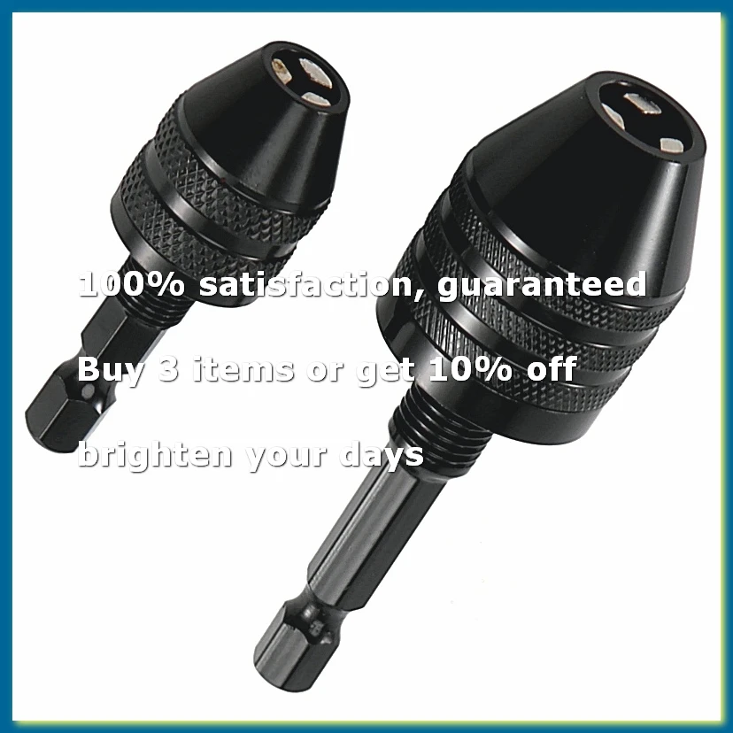 ●2Pcs Hex Shank Keyless Drill Chuck, Screwdriver Converter Drill Adapter Quick Change Drill Bits Tool(0.6-8mm, 0.3-3.6mm)